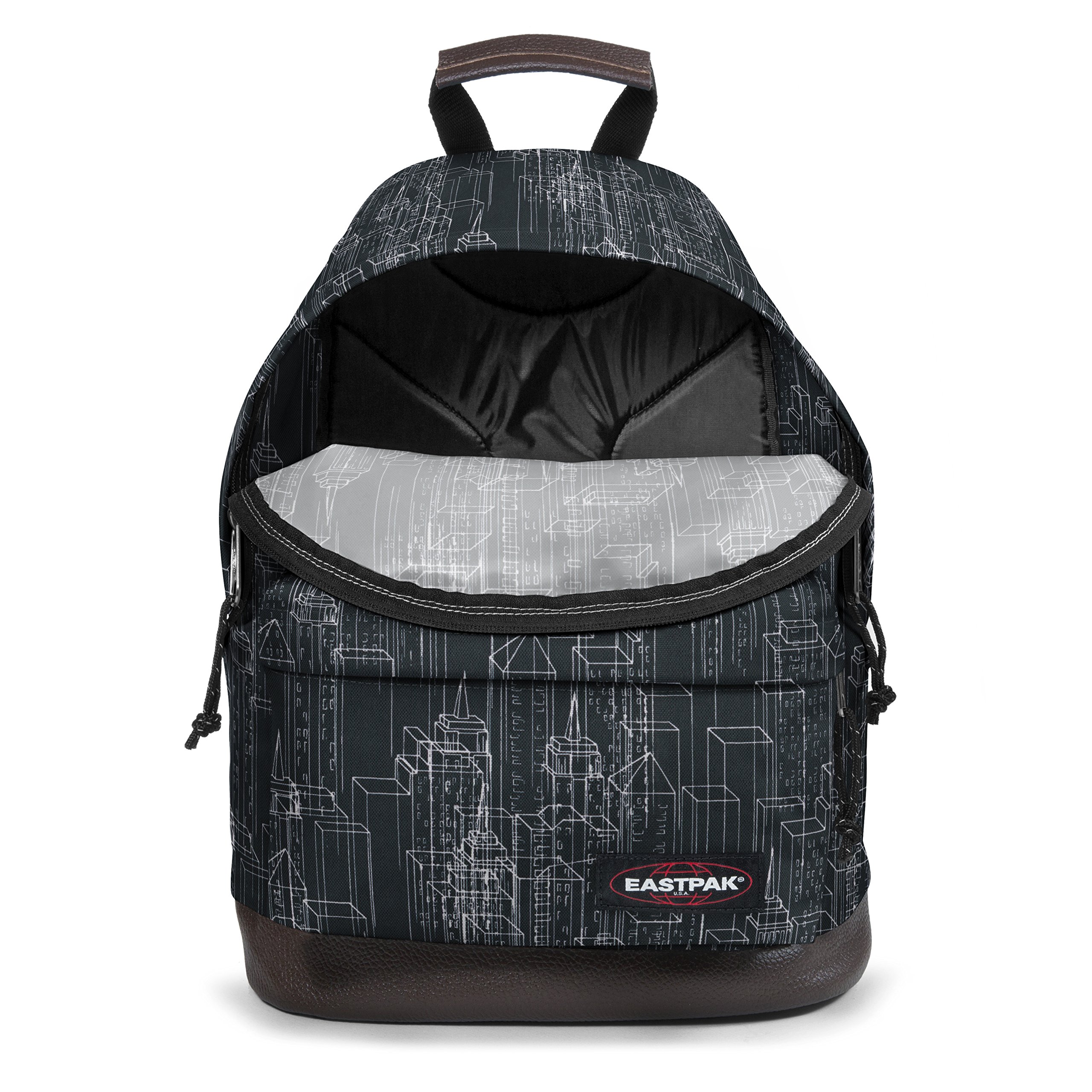 eastpak-wyoming-rucksack-24-l-black-blocks-mit-laptop-h-lle-und-lederboden image 3