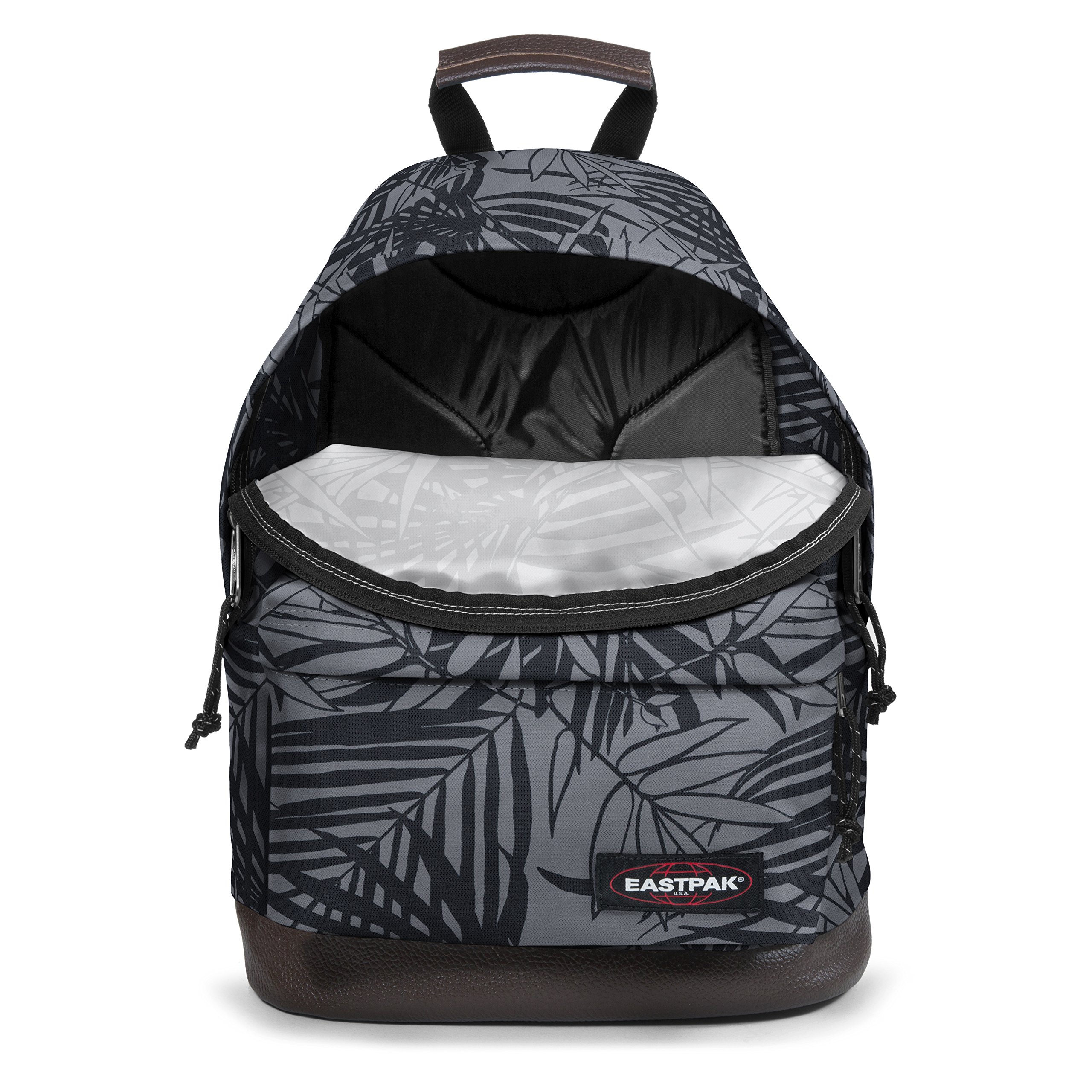 eastpak-wyoming-rucksack-40-cm-24-l-mit-lederboden-leaves-black image 3